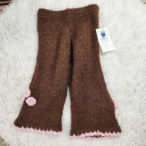 Young Colors Brown Fuzzy Boutique Pants Batik Dyed Toddler Girls 4T NWT